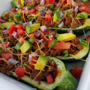 Beef Enchilada Zucchini Boats